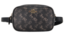 Horse Carriage Print Convertible Belt Bag, Canvas, Black, MIC, S, 2*